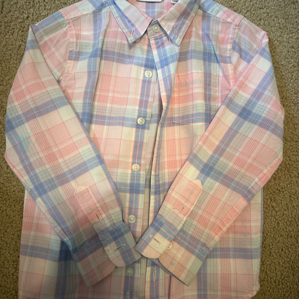 Janie & Jack Kids Plaid Shirt - Pink and Blue
